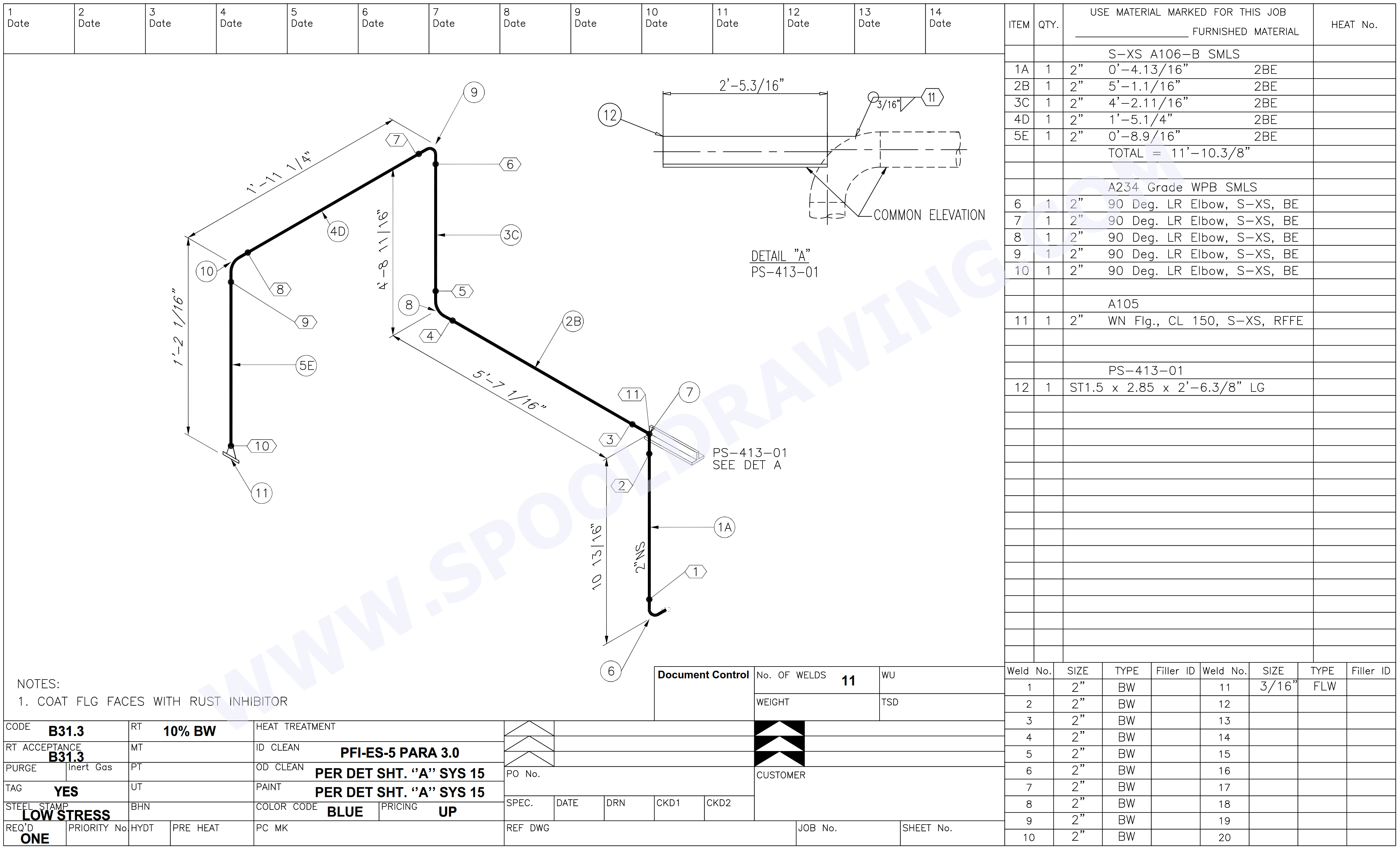 Pipe Spool Shop Drawing Pipe Spool Shop Drawing Detailing Drafting